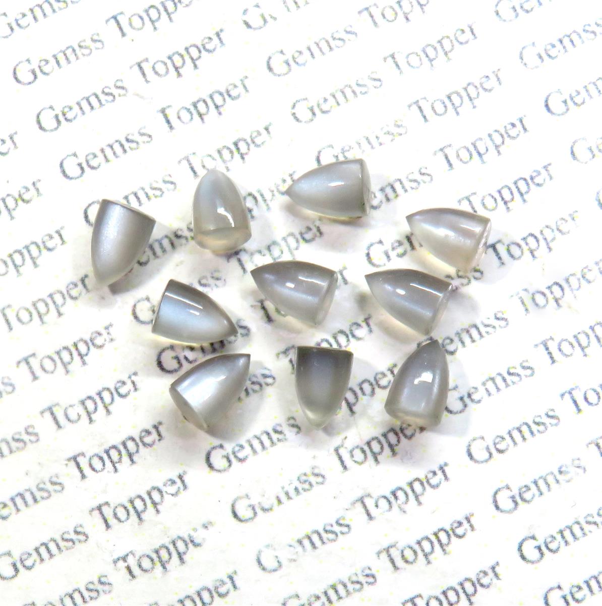 Grey Moonstone 8x10 mm Bullet Cabochon